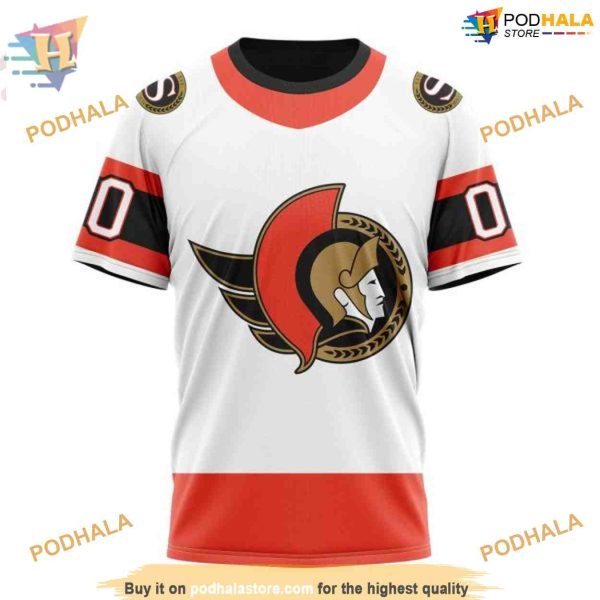Custom 2023 Away Kits NHL Ottawa Senators Hoodie 3D