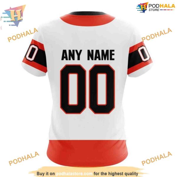 Custom 2023 Away Kits NHL Ottawa Senators Hoodie 3D
