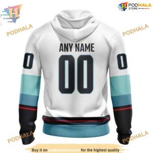 Custom 2023 Away Kits NHL Seattle Kraken Hoodie 3D 2
