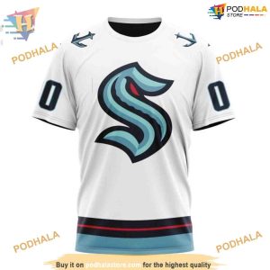 Custom 2023 Away Kits NHL Seattle Kraken Hoodie 3D 3