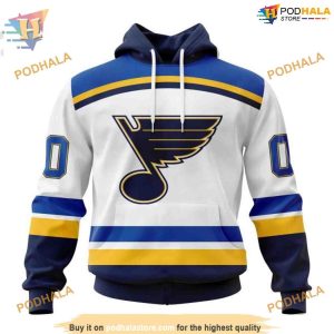 Custom 2023 Away Kits NHL St Louis Blues Hoodie 3D Sweatshirt 1