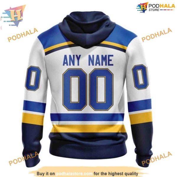Custom 2023 Away Kits NHL St. Louis Blues Hoodie 3D Sweatshirt