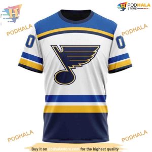 Custom 2023 Away Kits NHL St Louis Blues Hoodie 3D Sweatshirt 3