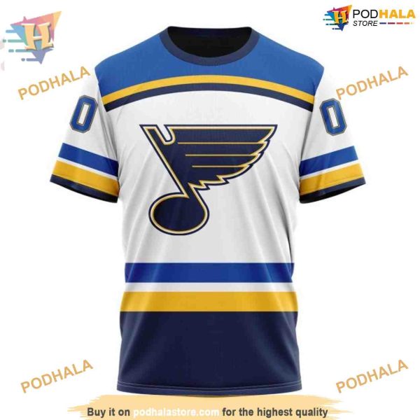 Custom 2023 Away Kits NHL St. Louis Blues Hoodie 3D Sweatshirt