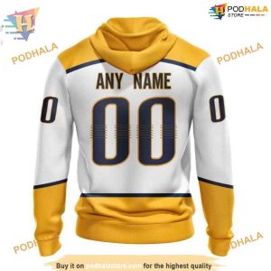 Custom 2023 Away With 25th Anniversary Logo NHL Nashville Predators Hoodie 3D 2