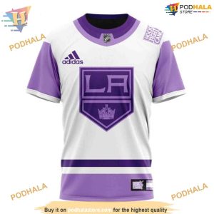 Custom 2023 Hockey Fight Cancer NHL Los Angeles Kings Hoodie 3D 3