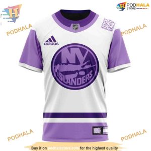 Custom 2023 Hockey Fight Cancer NHL New York Islanders Hoodie 3D 3