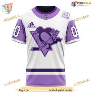 Custom 2023 Hockey Fight Cancer NHL Pittsburgh Penguins Hoodie 3D 3