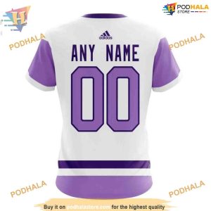 Custom 2023 Hockey Fight Cancer NHL Seattle Kraken Hoodie 3D 4