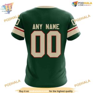 Custom 2023 Home Kits NHL Minnesota Wild Hoodie 3D 4