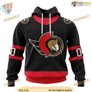 Custom 2023 Home Kits NHL Ottawa Senators Hoodie 3D 1