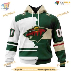 Custom 2023 Home Mix Away NHL Minnesota Wild Hoodie 3D 1