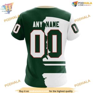 Custom 2023 Home Mix Away NHL Minnesota Wild Hoodie 3D 4