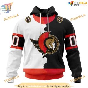 Custom 2023 Home Mix Away NHL Ottawa Senators Hoodie 3D 1