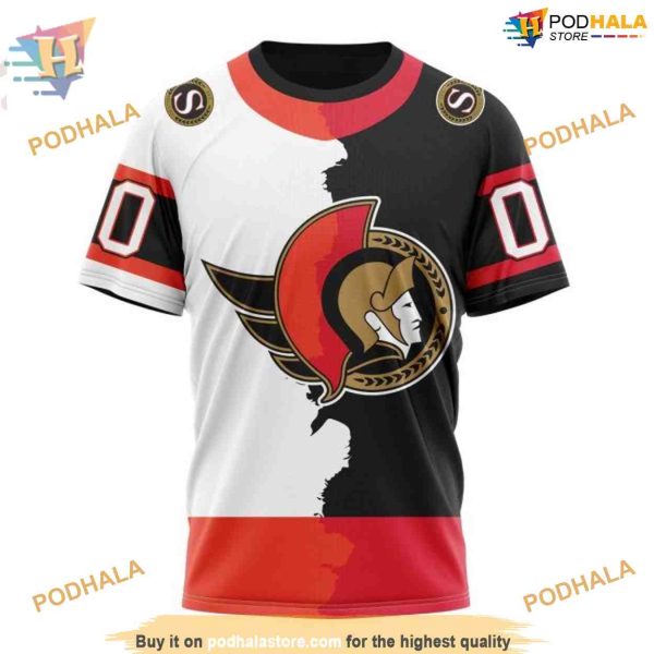 Custom 2023 Home Mix Away NHL Ottawa Senators Hoodie 3D