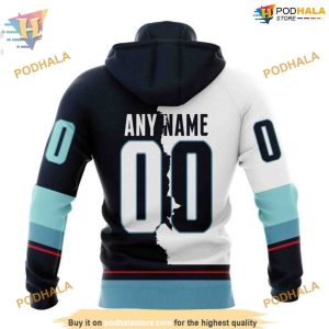 Custom 2023 Home Mix Away NHL Seattle Kraken Hoodie 3D 2