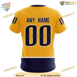 Custom 2023 Home With 25th Anniversary Logo NHL Nashville Predators Hoodie 3D 4
