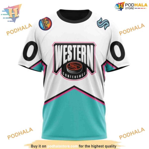 Custom All-Star Western Conference 2023 NHL Seattle Kraken Hoodie 3D
