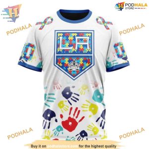 Custom Autism Awareness Design NHL Los Angeles Kings Hoodie 3D 3