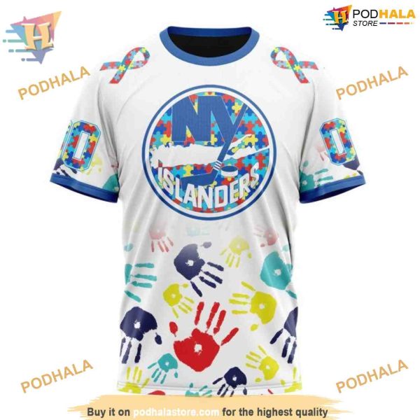 Custom Autism Awareness Design NHL New York Islanders Hoodie 3D