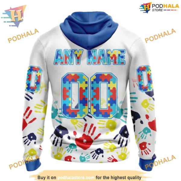 Custom Autism Awareness Design NHL Ottawa Senators Hoodie 3D