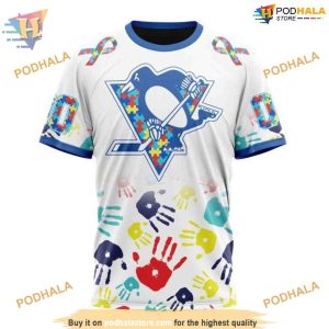 Custom Autism Awareness Design NHL Pittsburgh Penguins Hoodie 3D 3