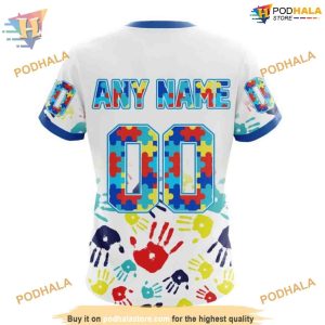 Custom Autism Awareness Design NHL Pittsburgh Penguins Hoodie 3D 4