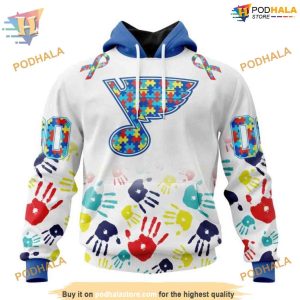Custom Autism Awareness Design NHL St Louis Blues Hoodie 3D 1