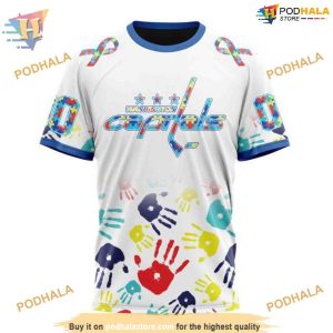 Custom Autism Awareness Design NHL Washington Capitals Hoodie 3D 3