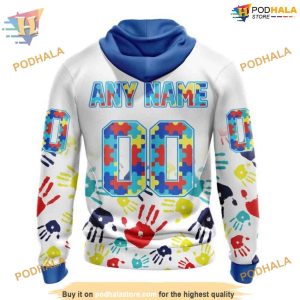 Custom Autism Awareness Design NHL Winnipeg Jets Hoodie 3D 2