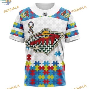 Custom Autism Awareness NHL Minnesota Wild Hoodie 3D 3