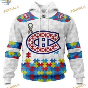 Custom Autism Awareness NHL Montreal Canadiens Hoodie 3D 1