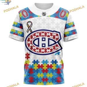 Custom Autism Awareness NHL Montreal Canadiens Hoodie 3D 3