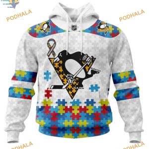 Custom Autism Awareness NHL Pittsburgh Penguins Hoodie 3D 1