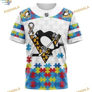 Custom Autism Awareness NHL Pittsburgh Penguins Hoodie 3D 3