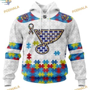 Custom Autism Awareness NHL St Louis Blues Hoodie 3D Sweatshirt 1