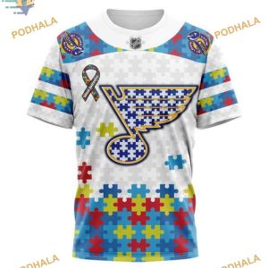Custom Autism Awareness NHL St Louis Blues Hoodie 3D Sweatshirt 3