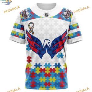 Custom Autism Awareness NHL Washington Capitals Hoodie 3D 3