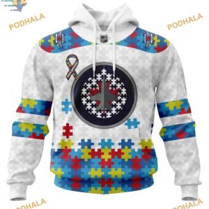 Custom Autism Awareness NHL Winnipeg Jets Hoodie 3D Shirt 1