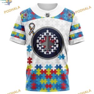 Custom Autism Awareness NHL Winnipeg Jets Hoodie 3D Shirt 3