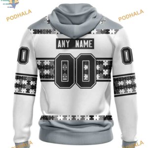 Custom Autism Awareness Name And Number NHL Los Angeles Kings Hoodie 3D 2