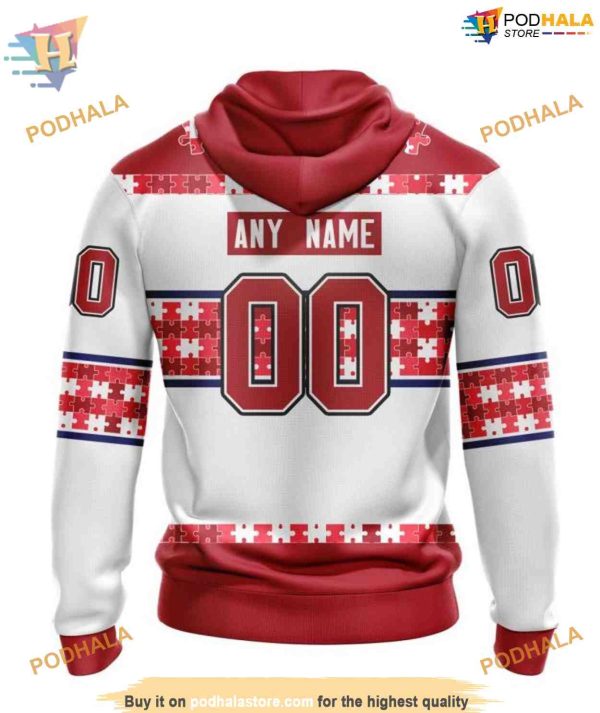 Custom Autism Awareness Name And Number NHL Montreal Canadiens Hoodie 3D