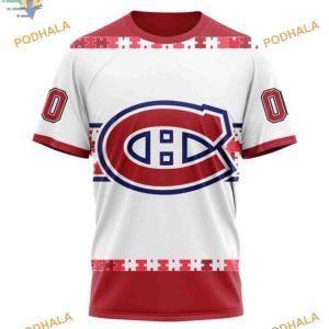 Custom Autism Awareness Name And Number NHL Montreal Canadiens Hoodie 3D 3