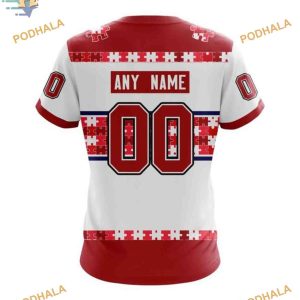 Custom Autism Awareness Name And Number NHL Montreal Canadiens Hoodie 3D 4
