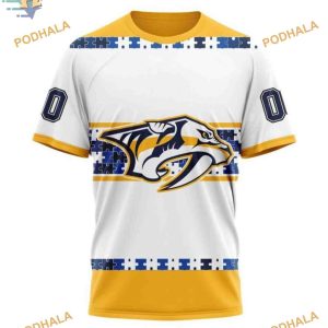 Custom Autism Awareness Name And Number NHL Nashville Predators Hoodie 3D 3