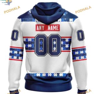 Custom Autism Awareness Name And Number NHL Washington Capitals Hoodie 3D 2