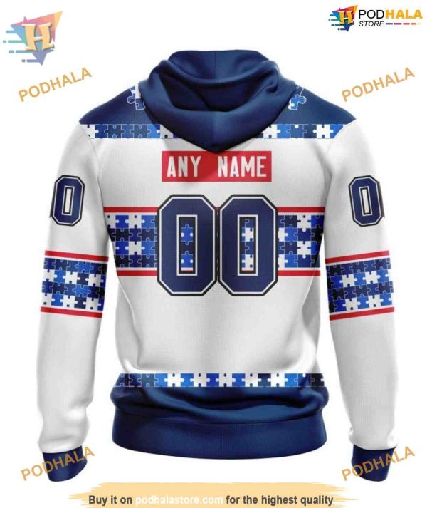 Custom Autism Awareness Name And Number NHL Washington Capitals Hoodie 3D