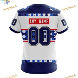 Custom Autism Awareness Name And Number NHL Washington Capitals Hoodie 3D 4