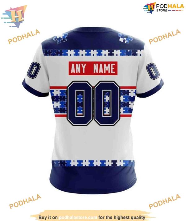 Custom Autism Awareness Name And Number NHL Washington Capitals Hoodie 3D