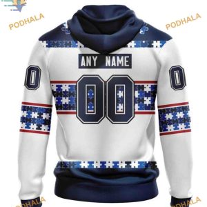 Custom Autism Awareness Name And Number NHL Winnipeg Jets Hoodie 3D 2